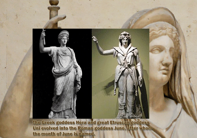 The Greek goddess Hera was the wife of Zeus.